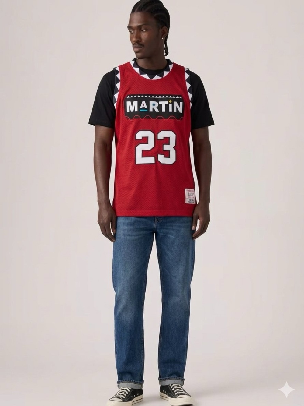 Headgear “Martin” Red Mesh Basketball Jersey #23